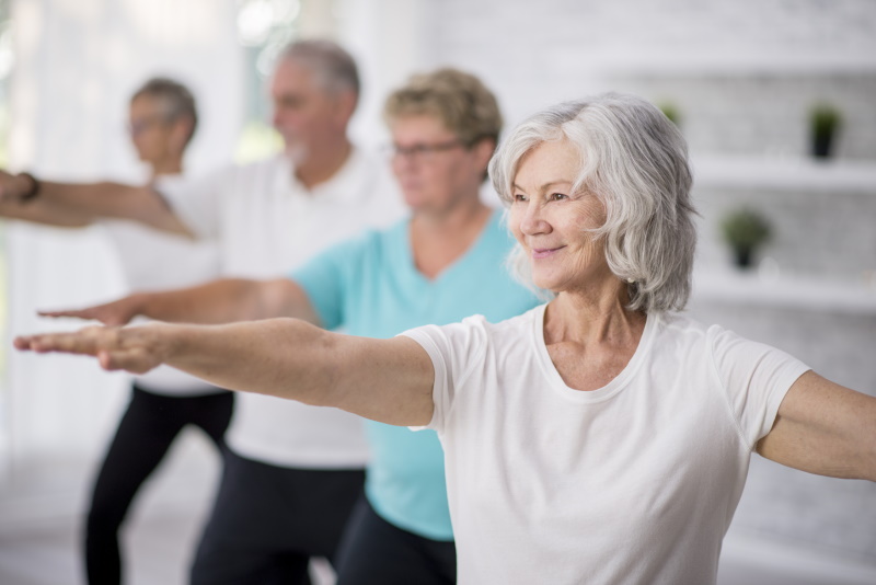 Residents doing Yoga